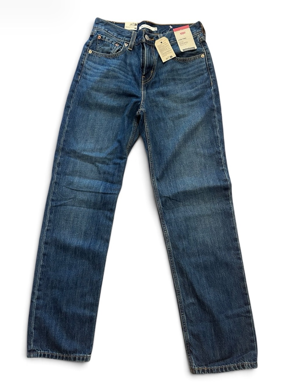 NWT Levi's Woman’s Low Pro Straight Jeans Medium Wash Size 25 indigo